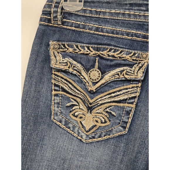 Grace in LA‎ Jeans Women 30x33 Easy Fit Mid Rise Bootcut Embellished Embroidery - Picture 3 of 14